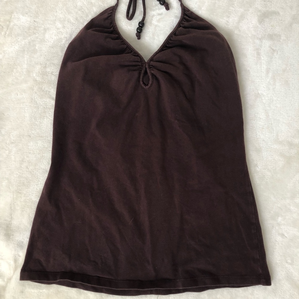 Brown Tie-Up Tank Top